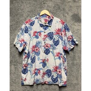 Tommy Bahama Shirt Mens 2XL Multicolor Floral 100% Silk Hawaiian Aloha Vacation